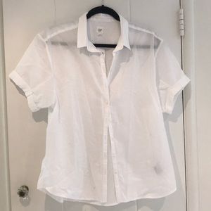 Short sleeve poplin blouse